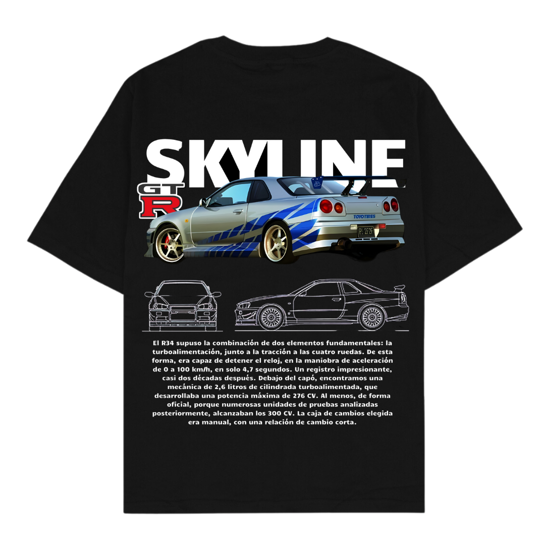 1999 Nissan Skyline R34 GT-R Oversized T-Shirt