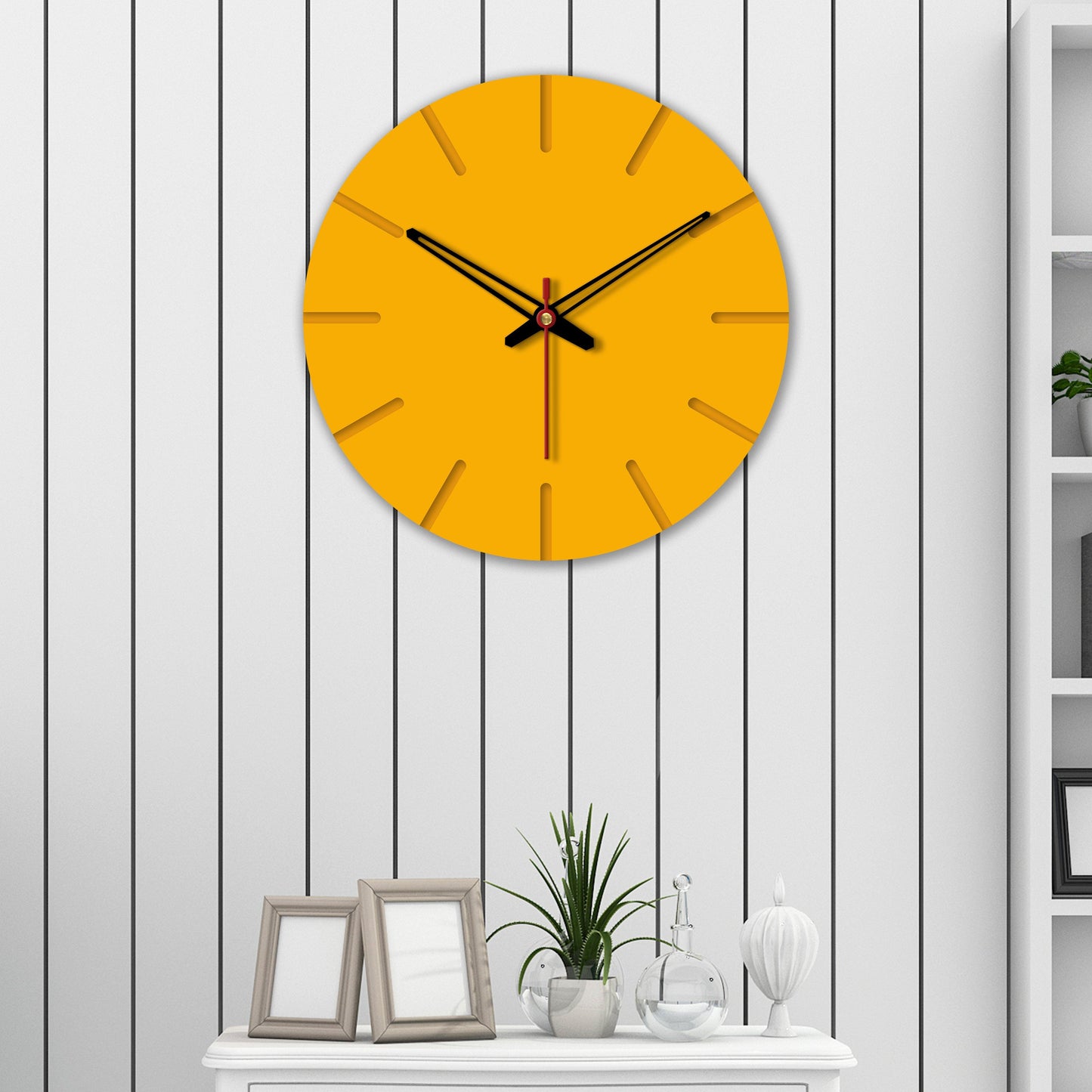 Austere Big Wooden Wall Clock