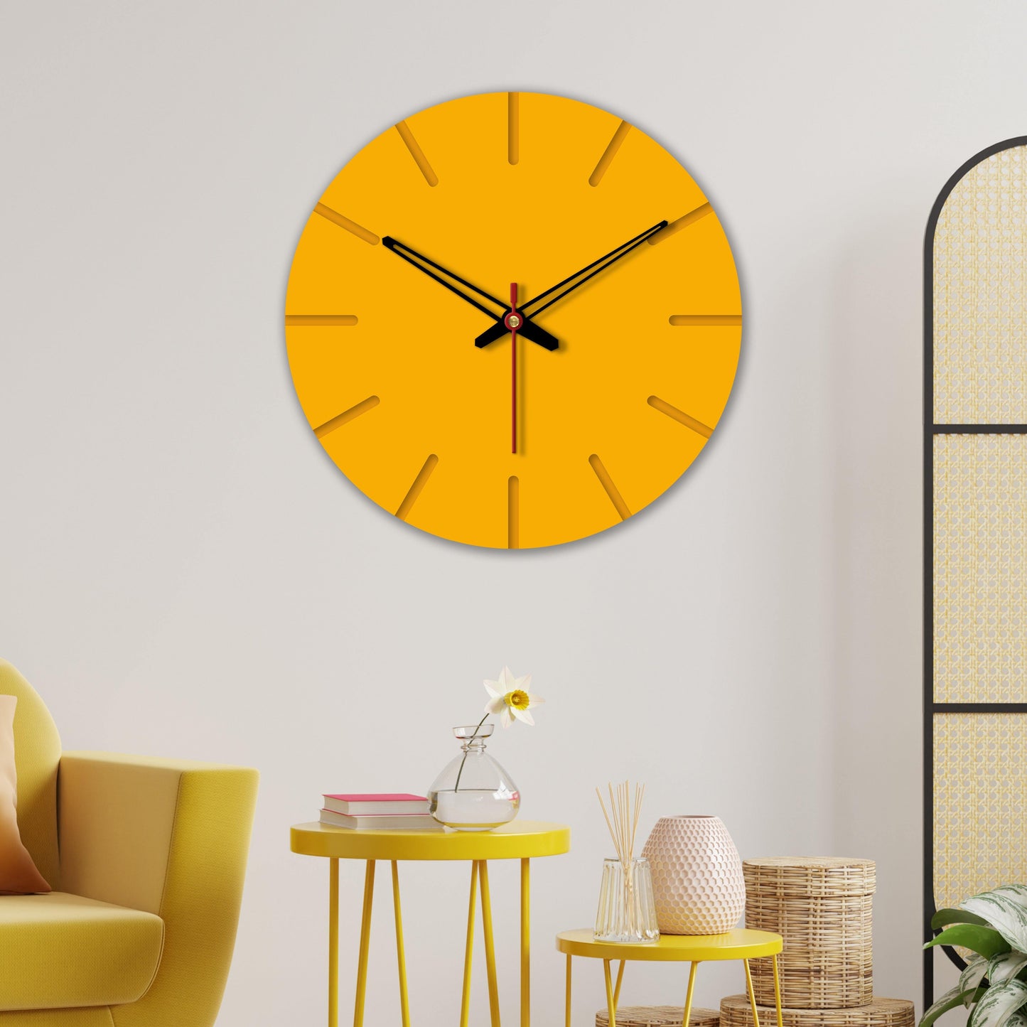 Austere Big Wooden Wall Clock