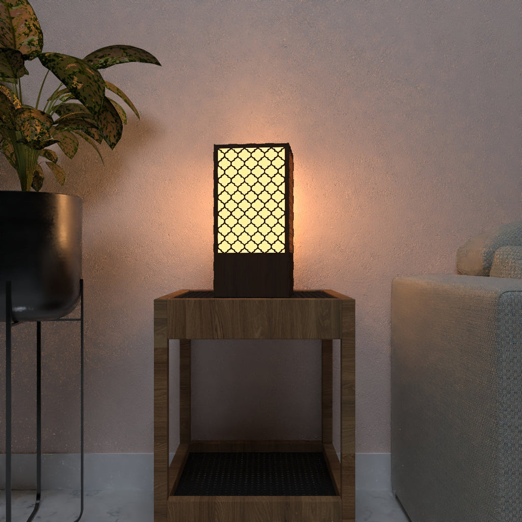 Beautiful Modern Look Wooden Night Light Table Lamp For Home Decor | Living Room