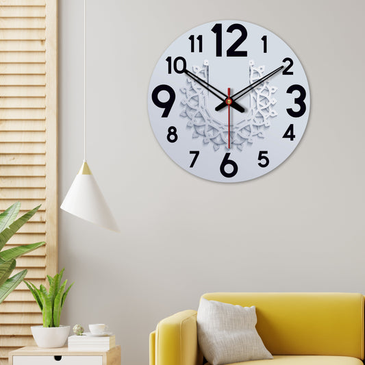 Beautiful Pattern Printed Wooden Wall Clock