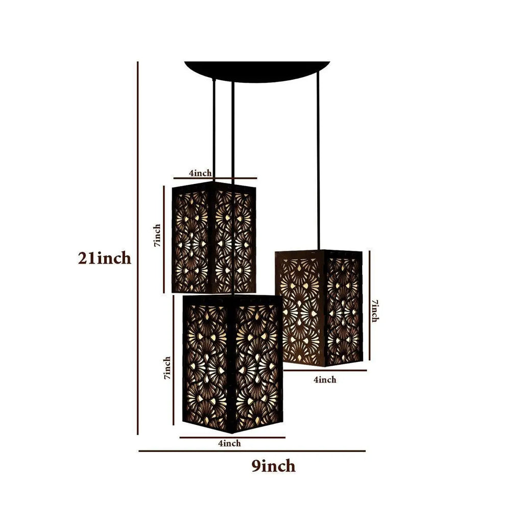 Floral Pattern Wooden Modern Lamp Hanging Ceiling Light For Home Decoration, Living Room