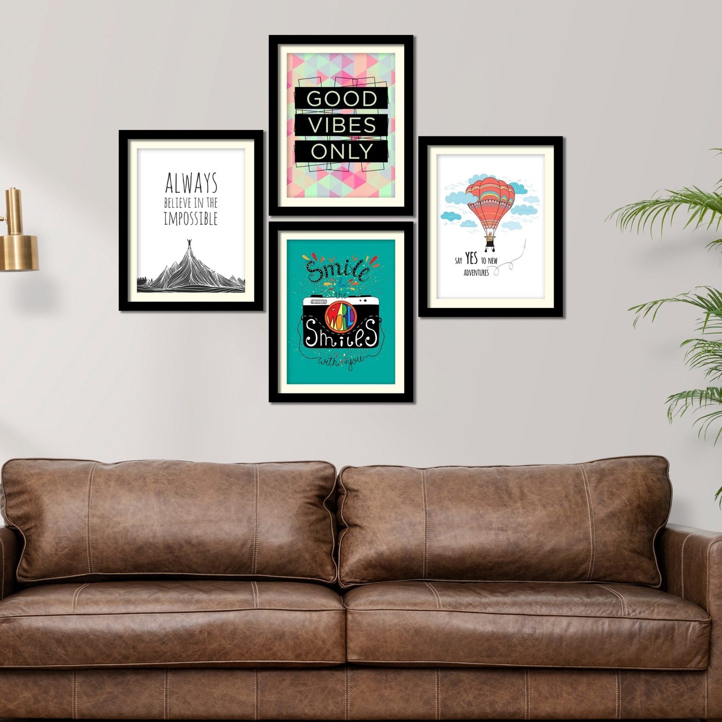 Good Vibes Only Quotes Premium Wall Frame Set of Four