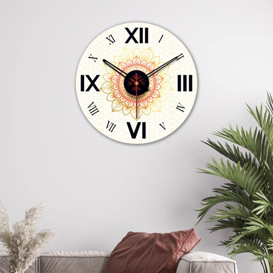 Mandala Pattern Design Wooden Wall Clock