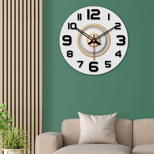 Modern Decorative Print Wooden Wall Clock