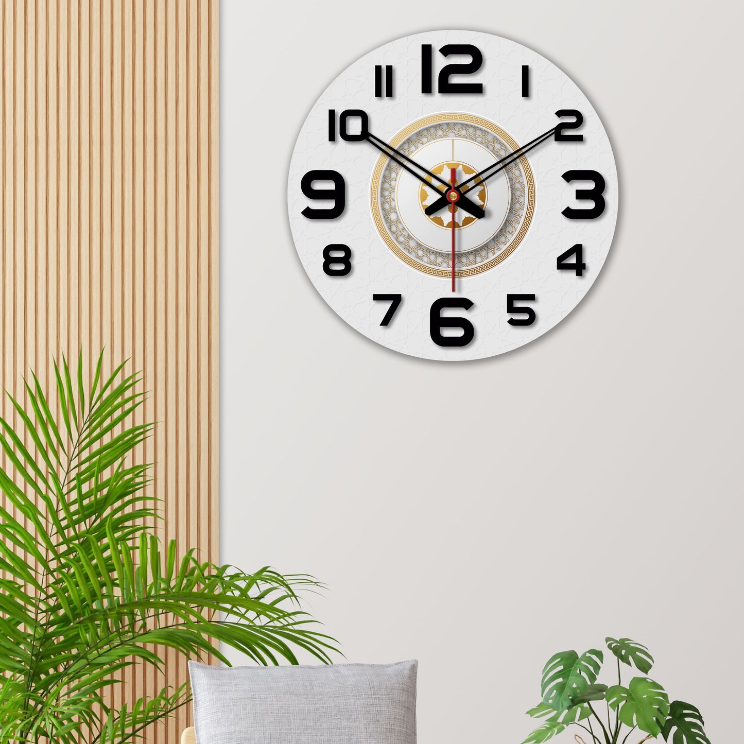 Modern Decorative Print Wooden Wall Clock