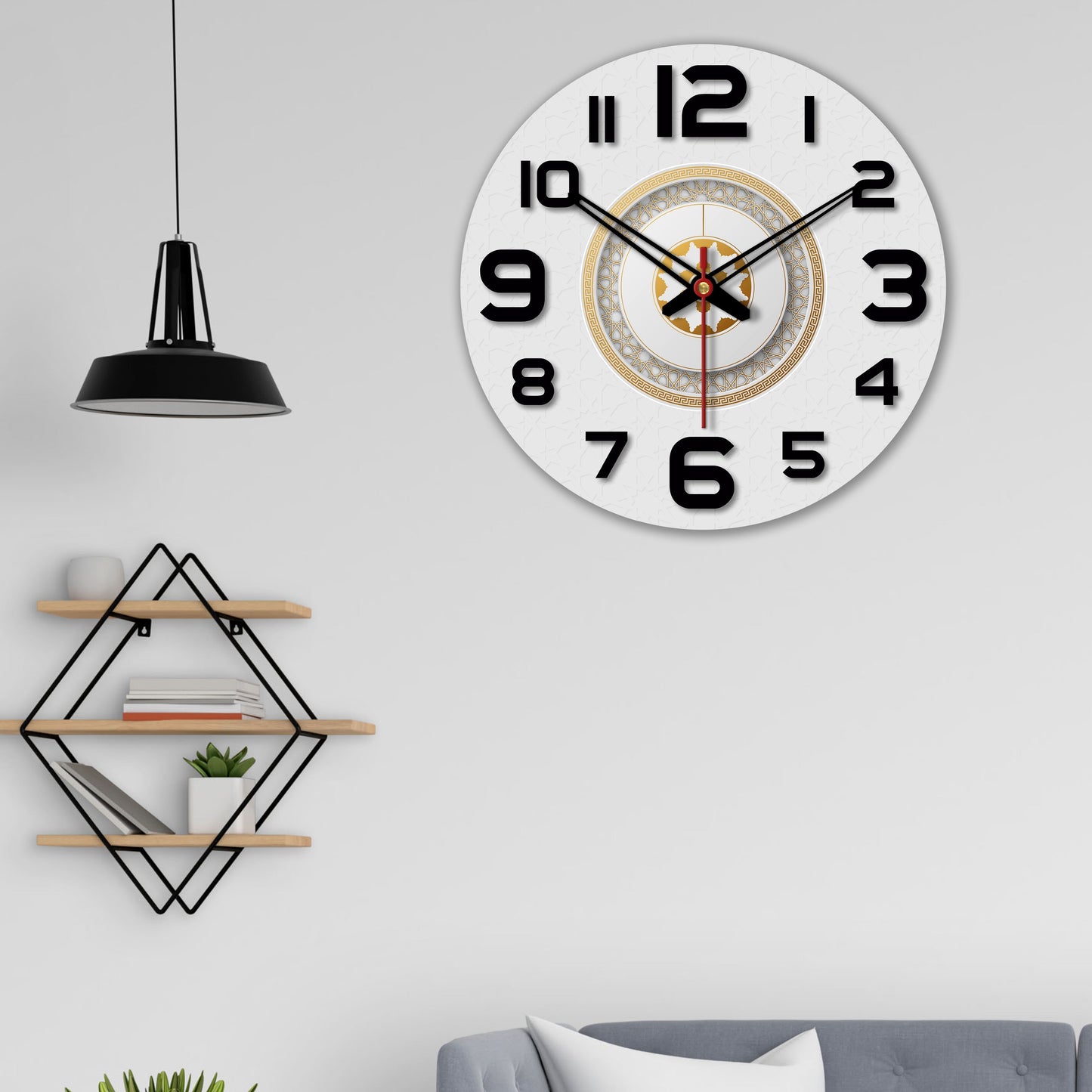 Modern Decorative Print Wooden Wall Clock