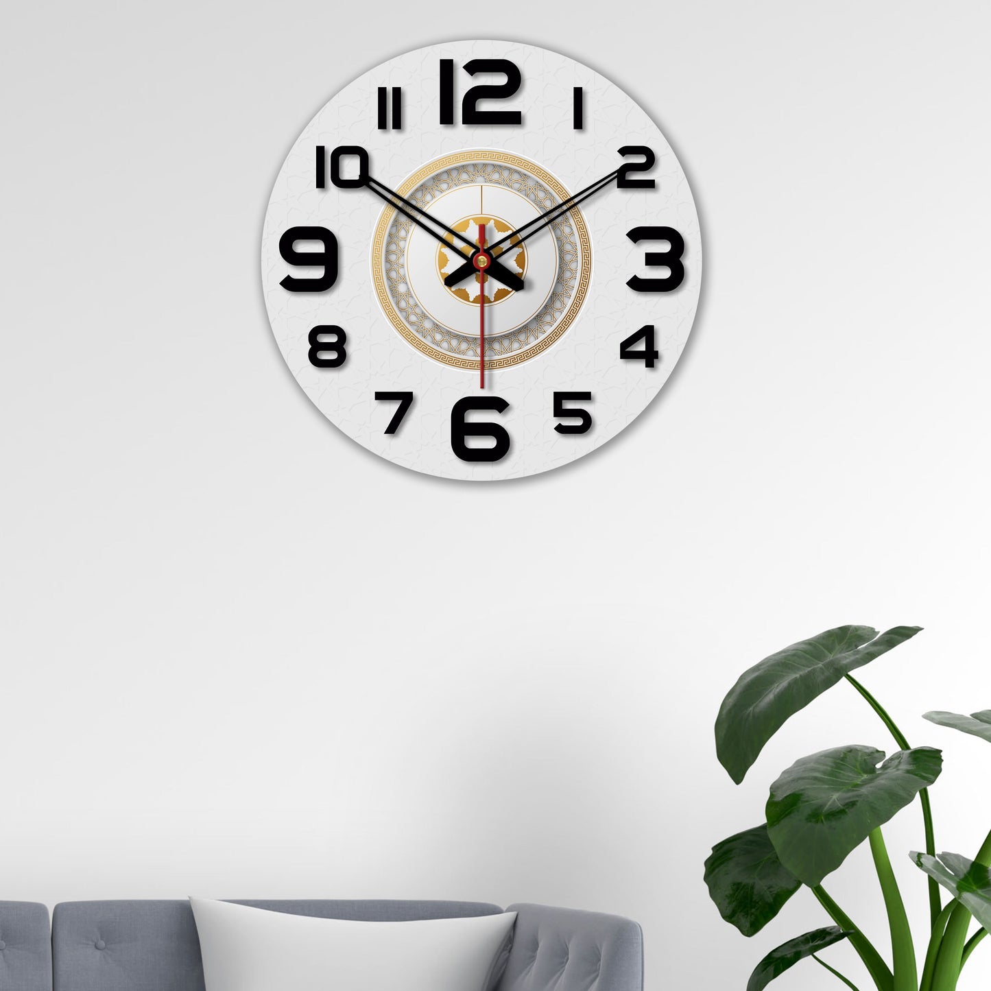 Modern Decorative Print Wooden Wall Clock