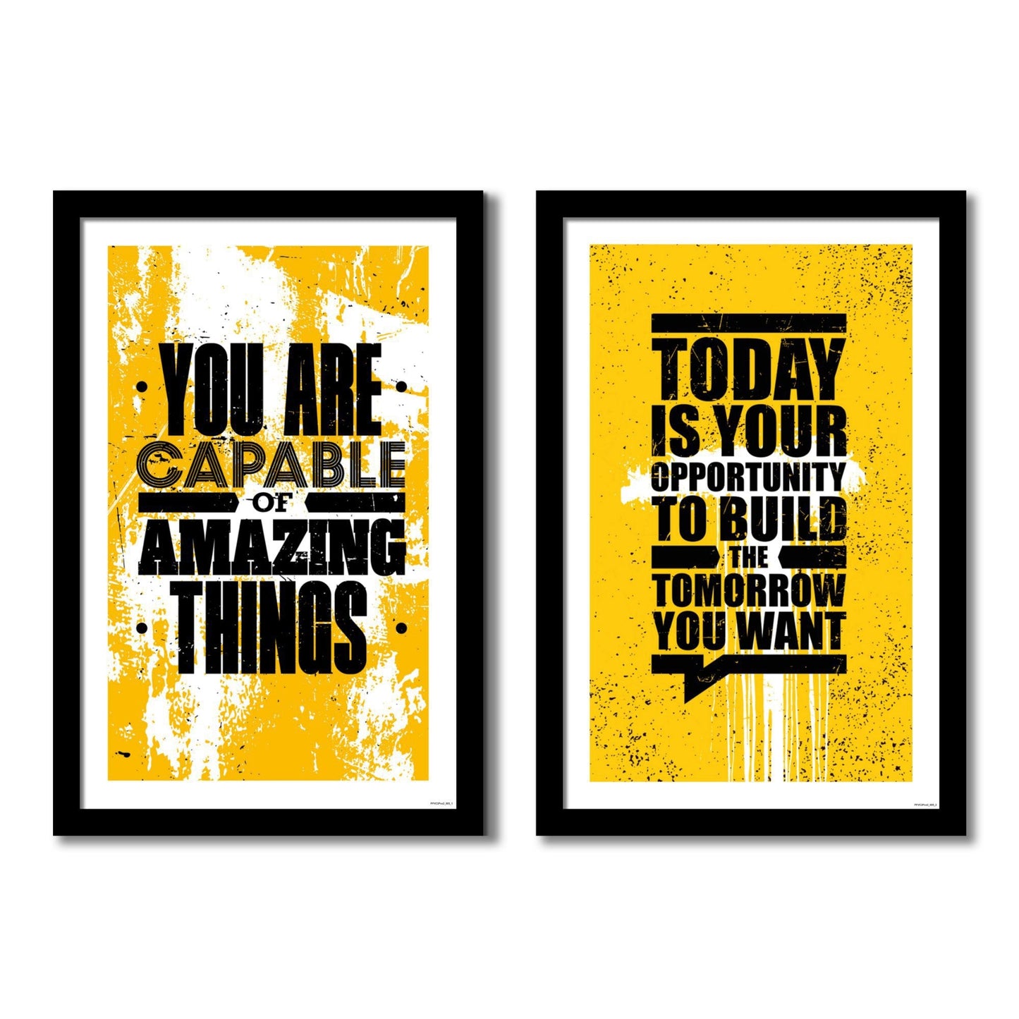 Big Size Motivational Quote Wall Framed Painting Set of 2 For Office