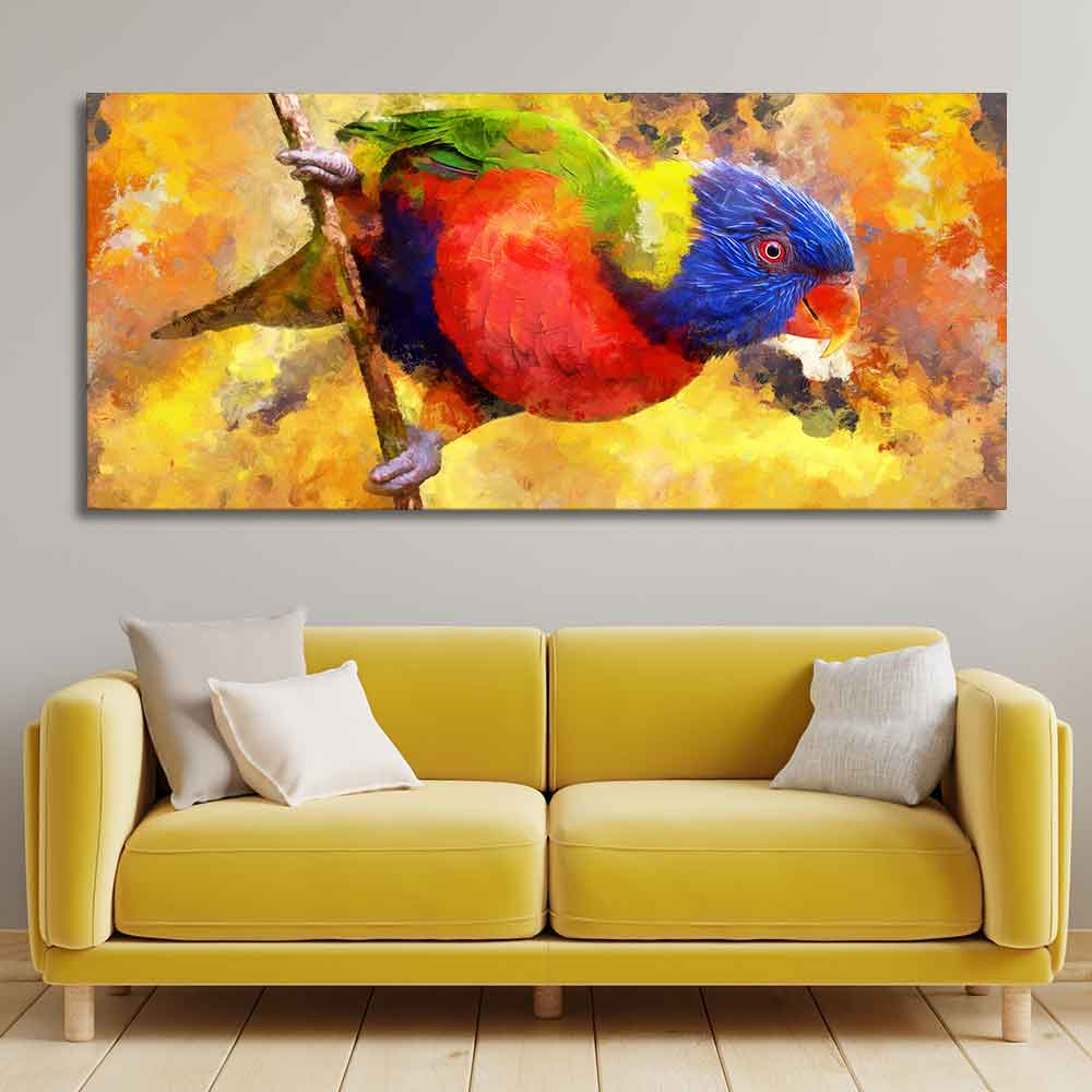 Colorful Parrot Abstract Art Canvas wall Painting