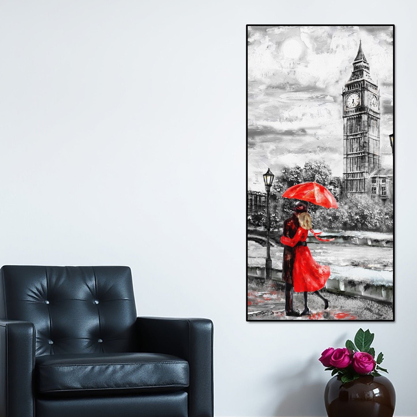 Couple in London Canvas Wall Painting