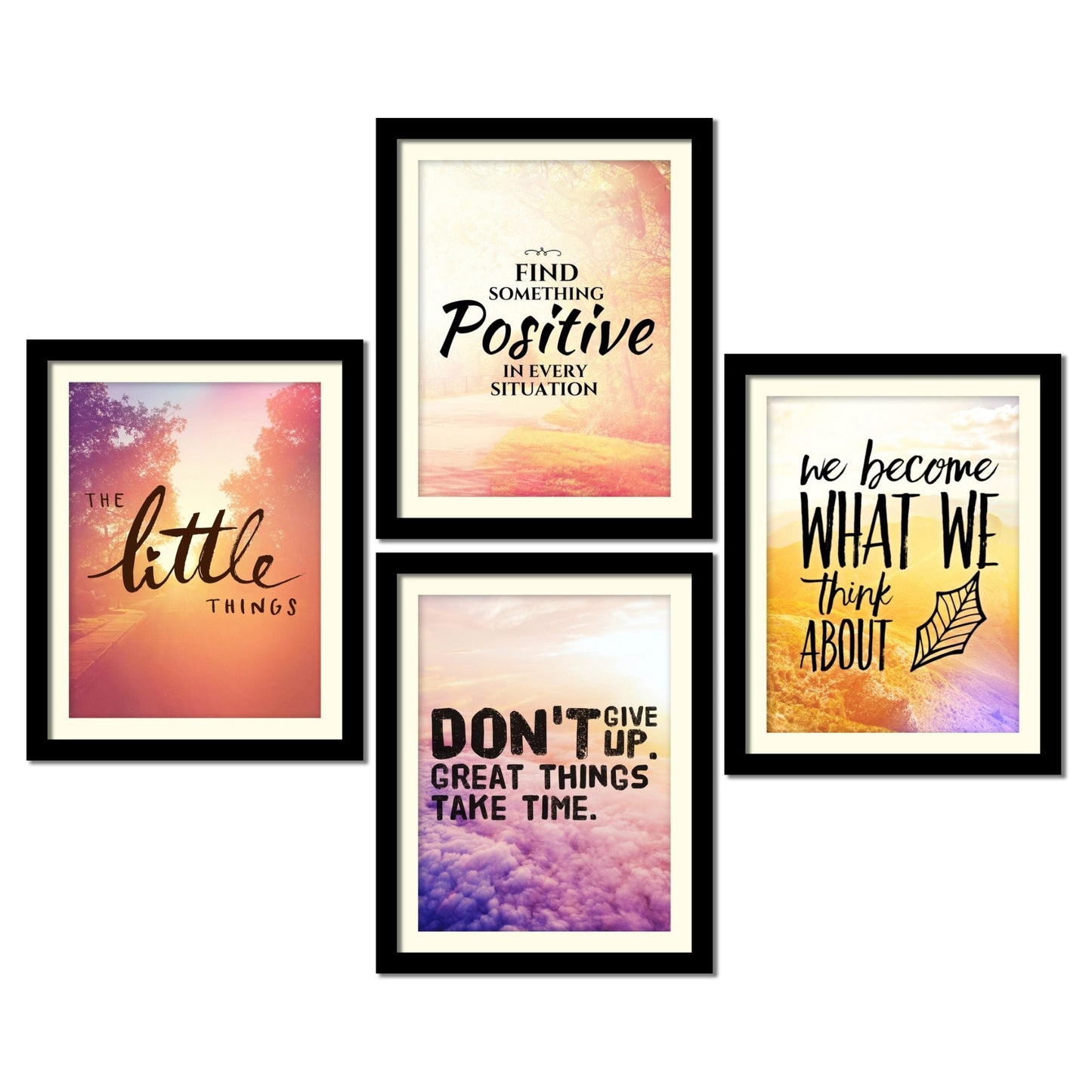 The Little Things Quotes Premium Wall Frame Set of Four