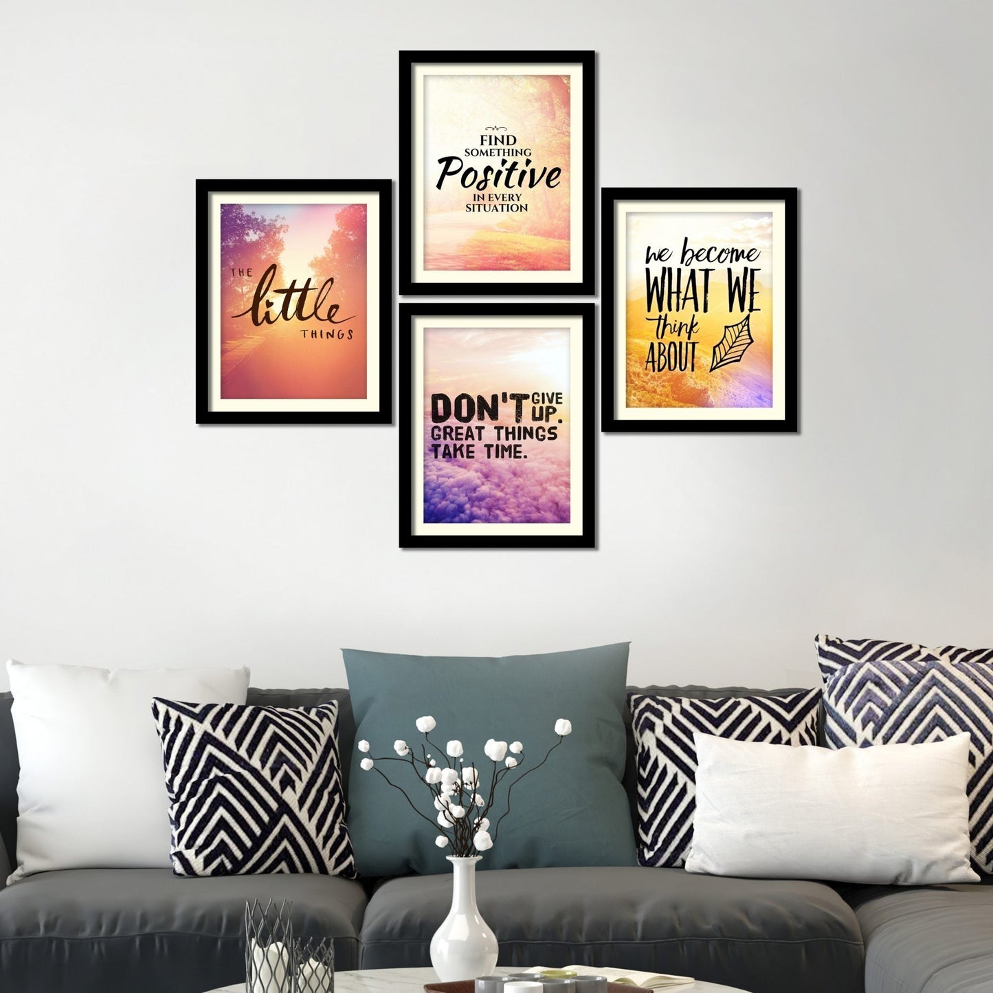 The Little Things Quotes Premium Wall Frame Set of Four