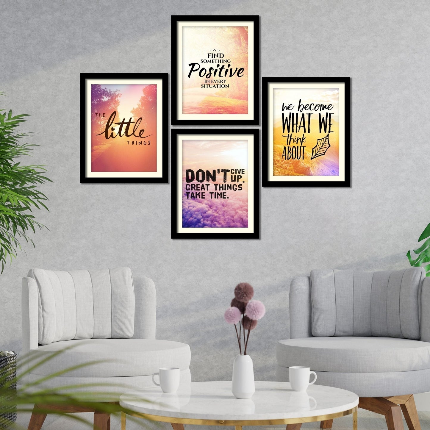 The Little Things Quotes Premium Wall Frame Set of Four