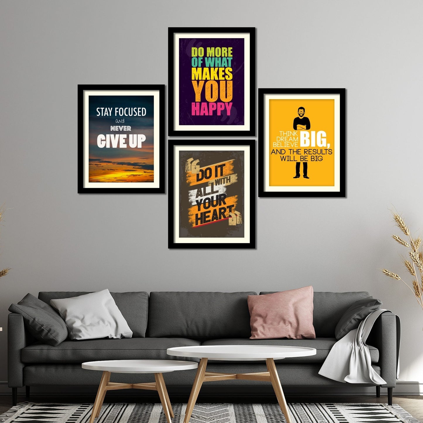 Think Big Quote Premium Wall Frame Set of Four