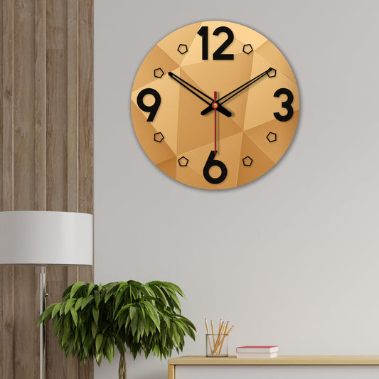 3D Abstract Pattern Wooden Wall Clock For Living Room