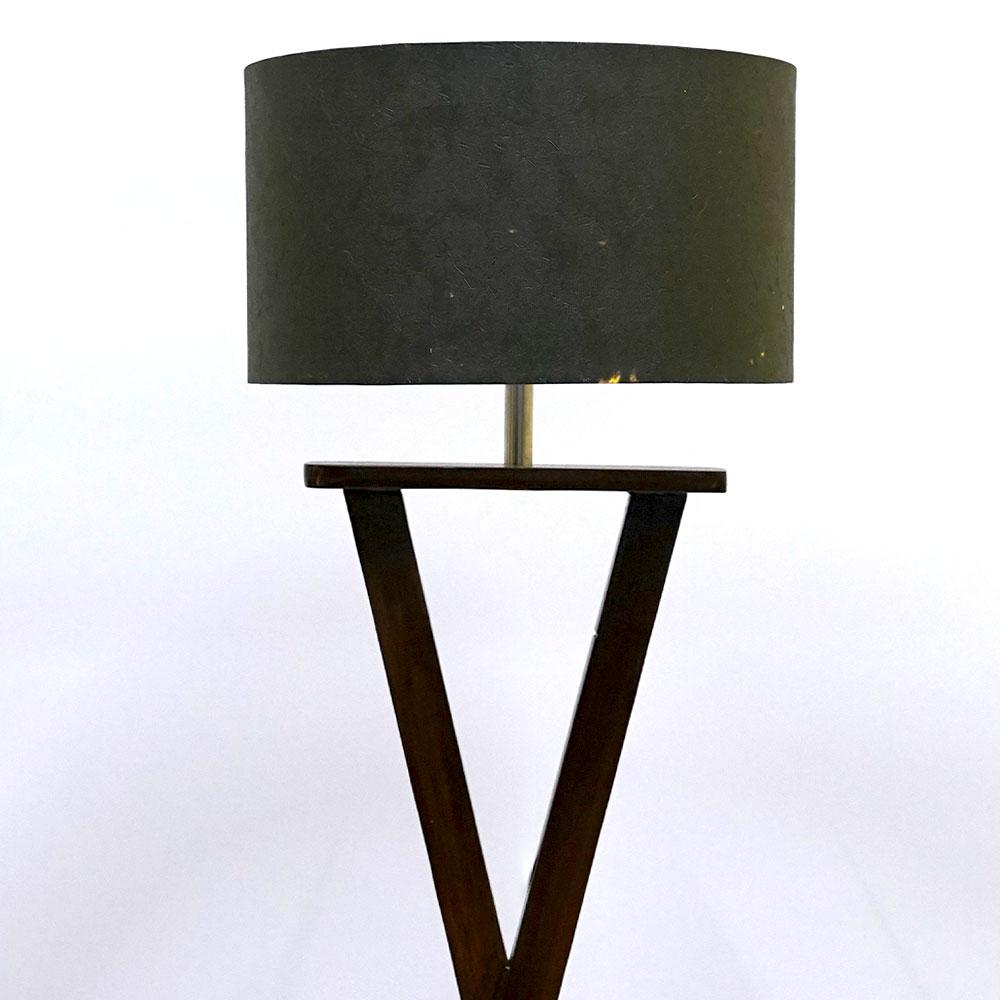 Beautiful Wooden Floor Lamp With Delight Crossed Stand For Living Room, Bedroom