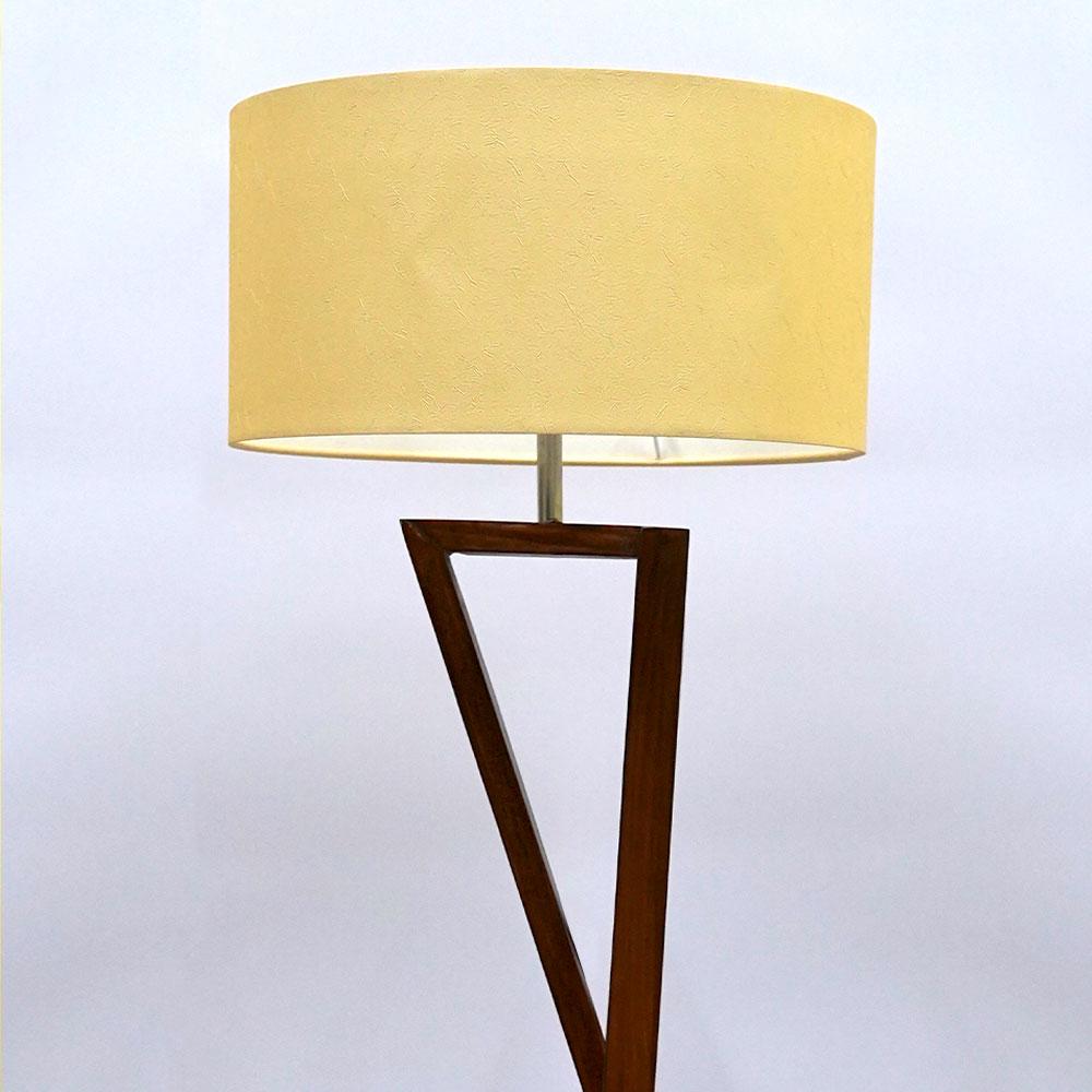 Wooden Floor Lamp With Delight Crossed Stand For Living Room, Bedroom