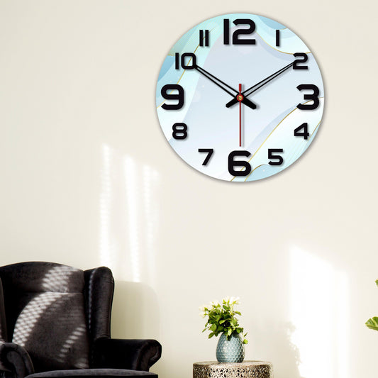 Wavy Design Wooden Wall Clock