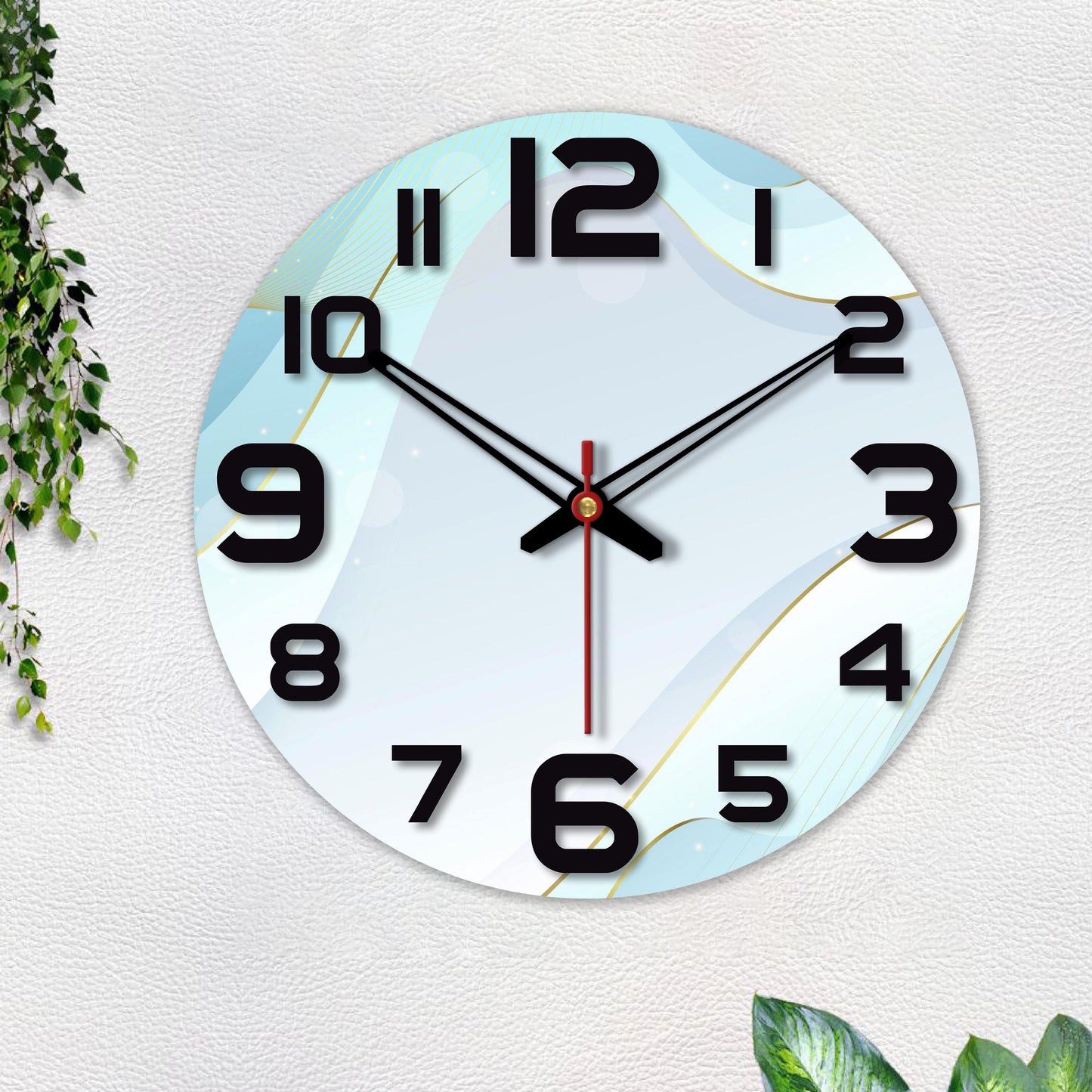 Wavy Design Wooden Wall Clock