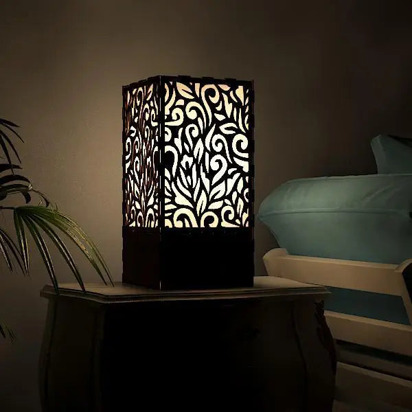 Wooden Night Lamp Leaf Design Modern Table Light For Home Decor | Living Room