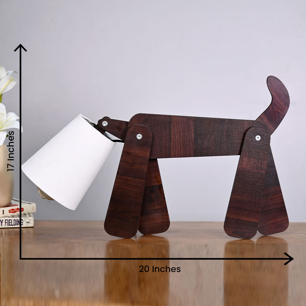 Wooden Playing Dog Night light Table Lamp For Home Decor | Living Room