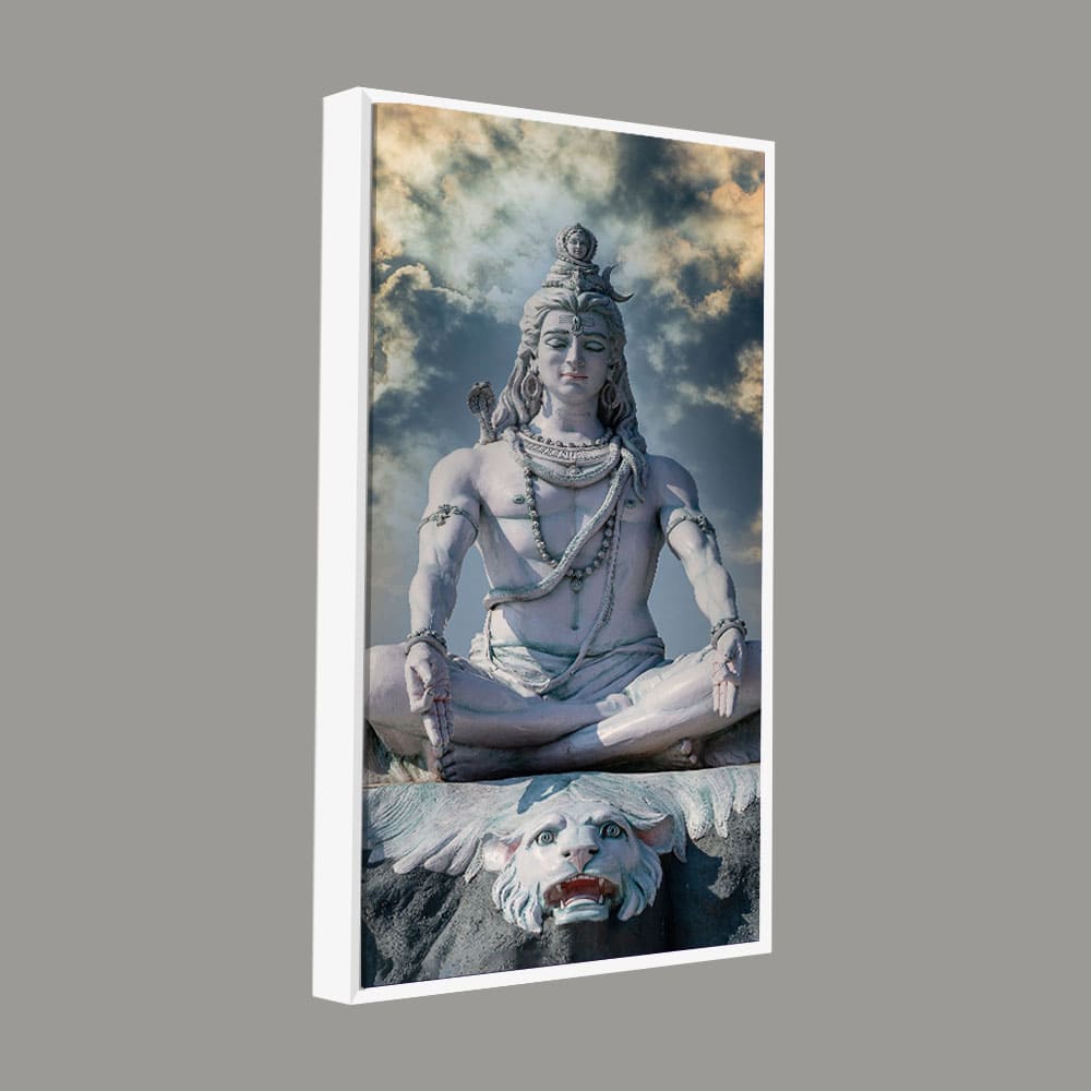 Adiyogi Shiva Meditating Premium Canvas Wall Painting