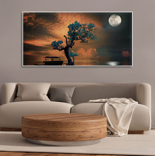 Amazing Tree Under the Moonlight Premium Painting