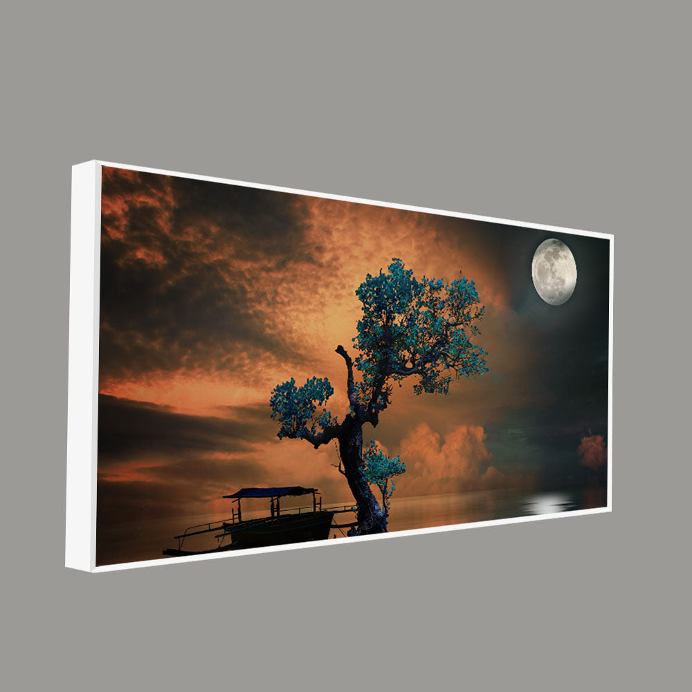 Amazing Tree Under the Moonlight Premium Painting