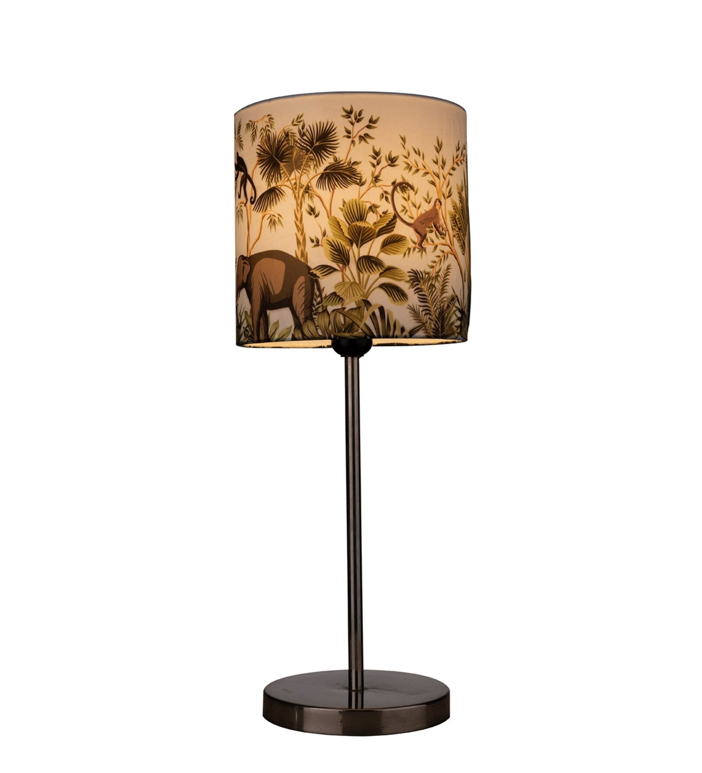 Artistic Jungle Shade Table Lamp with Silver Finish Base