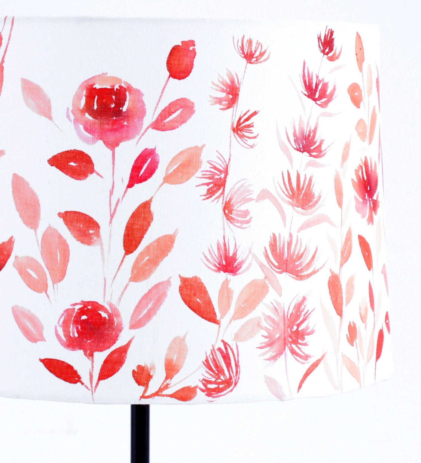 Beautiful Flower Art Night Lamp with Wooden  Base Table Lamp Shade