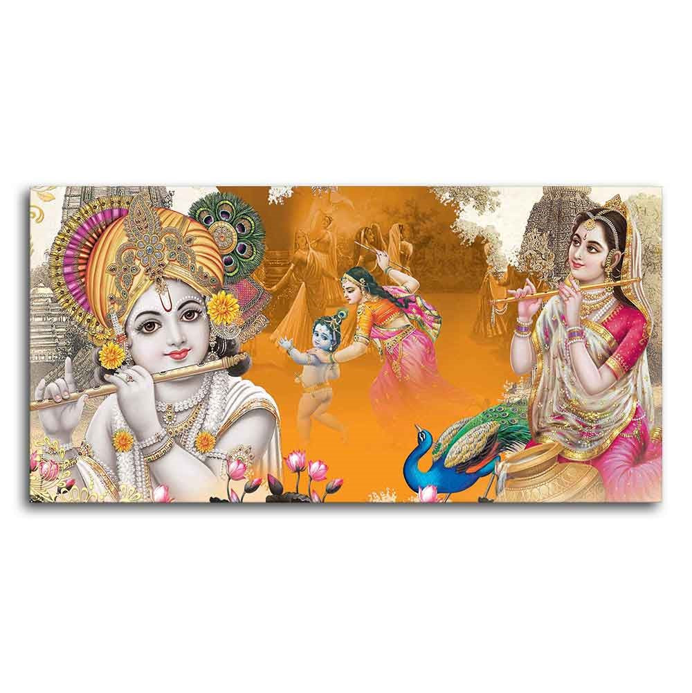 Beautiful Radha Krishna Canvas Big Wall Painting Wall Art