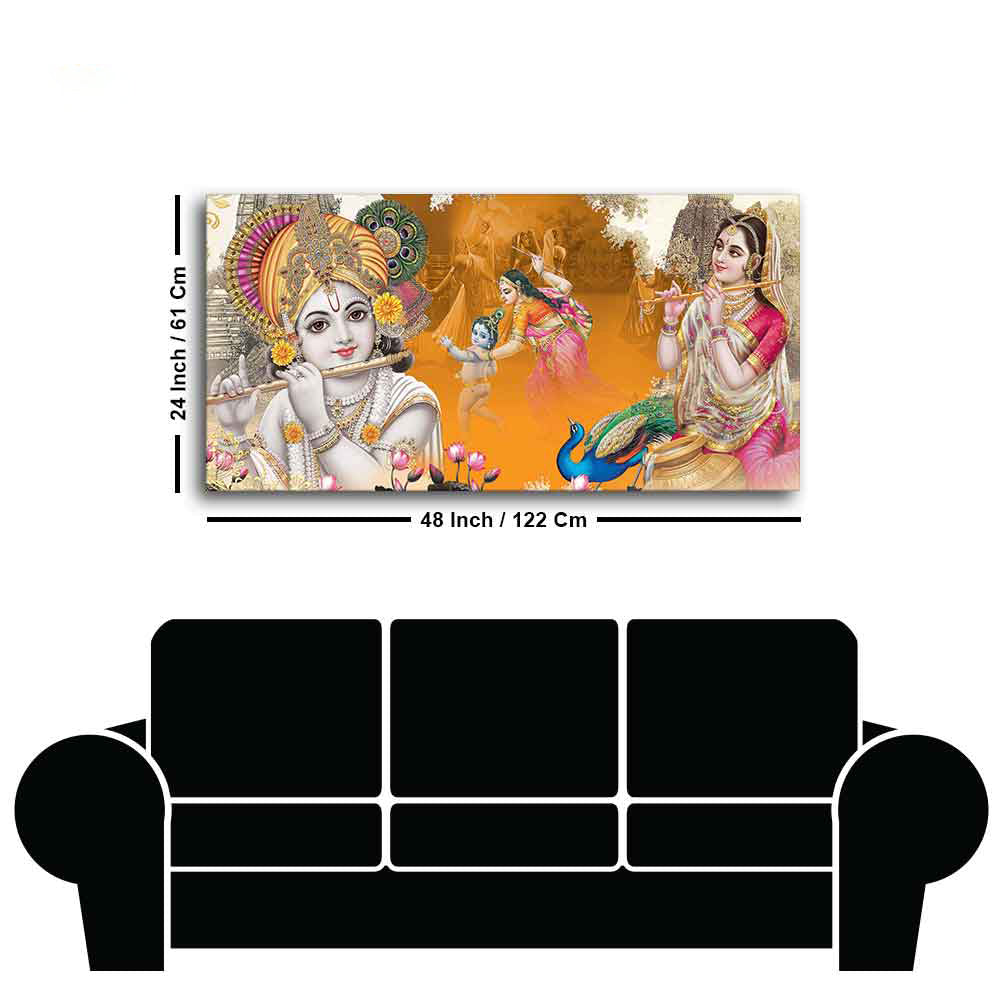 Beautiful Radha Krishna Canvas Big Wall Painting Wall Art