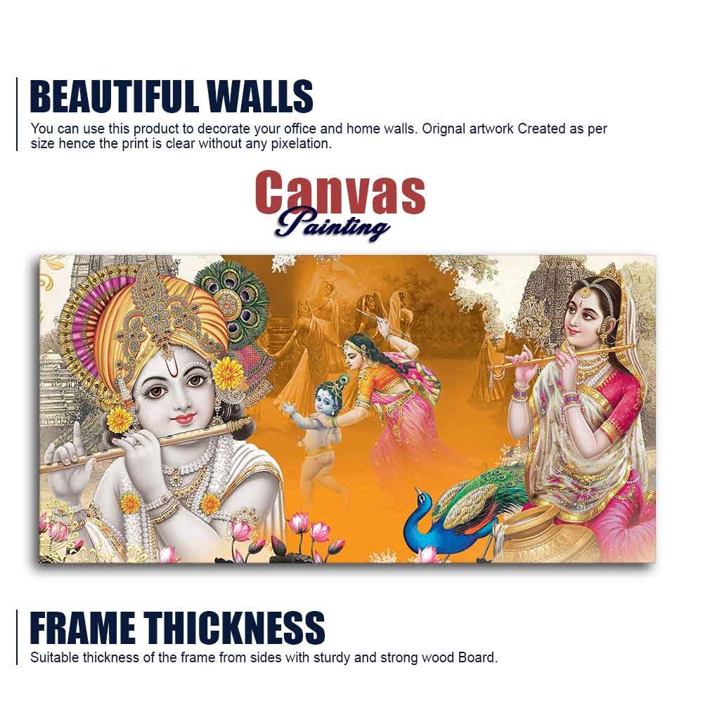 Beautiful Radha Krishna Canvas Big Wall Painting Wall Art