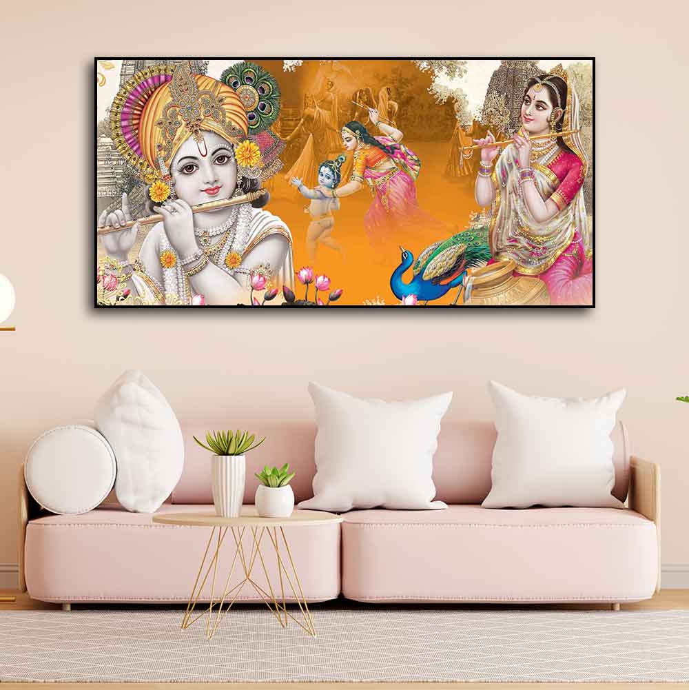 Beautiful Radha Krishna Canvas Big Wall Painting Wall Art