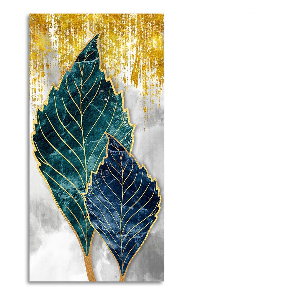 Beautiful Shiny Golden Leaves Premium Canvas Wall Painting