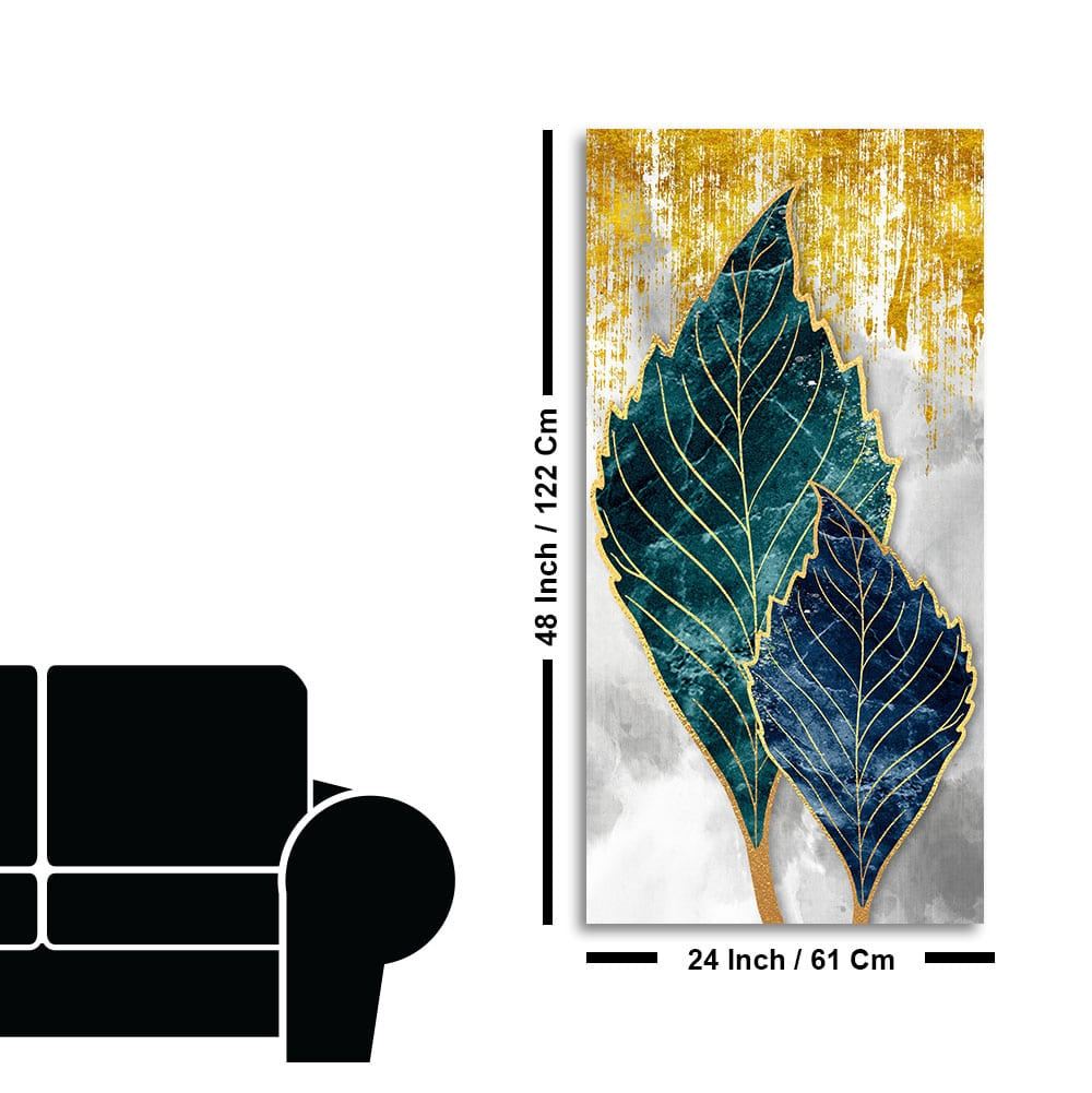 Beautiful Shiny Golden Leaves Premium Canvas Wall Painting