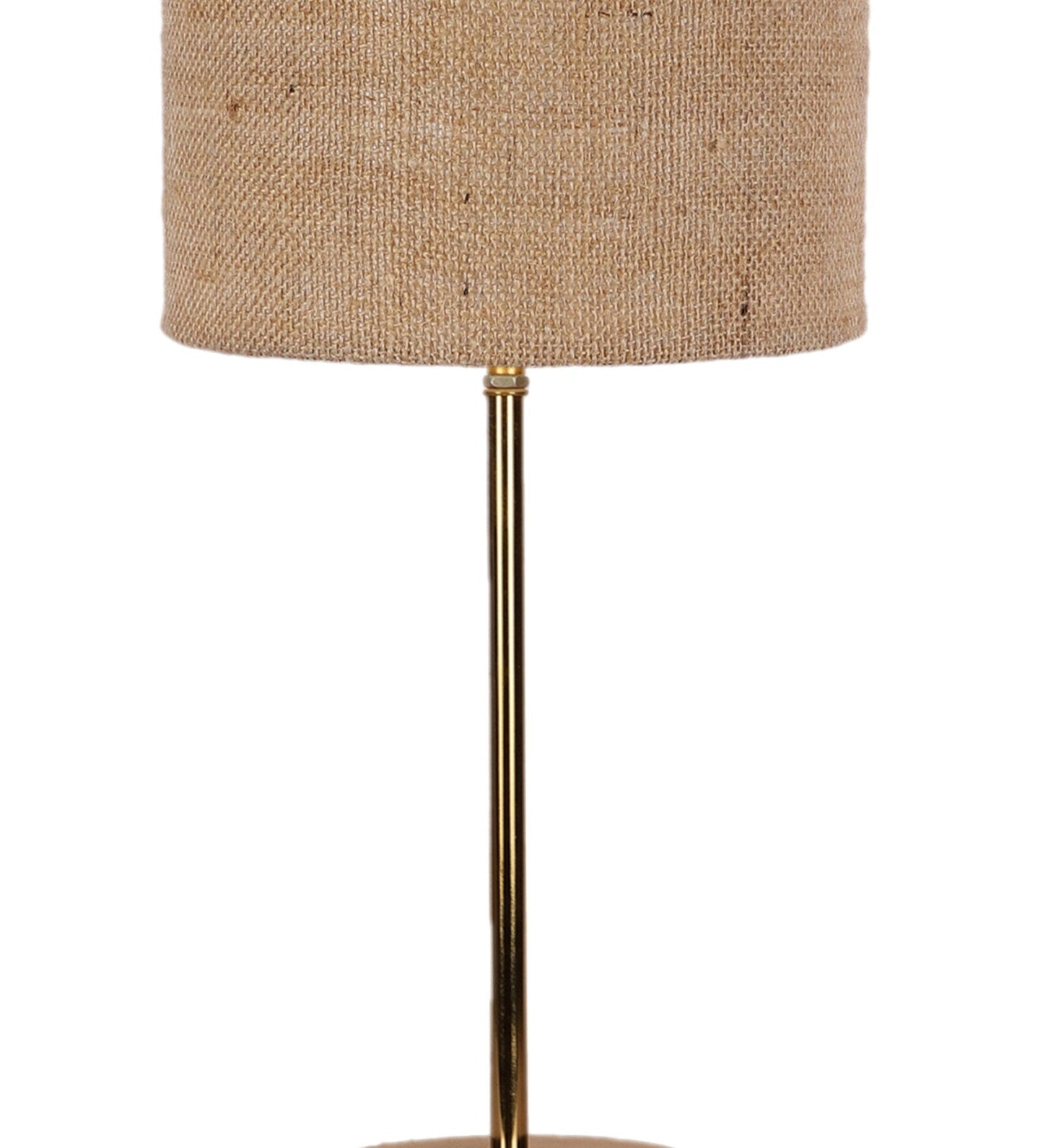 Beige Textured Cotton Metal Golden Finish Table Lamp