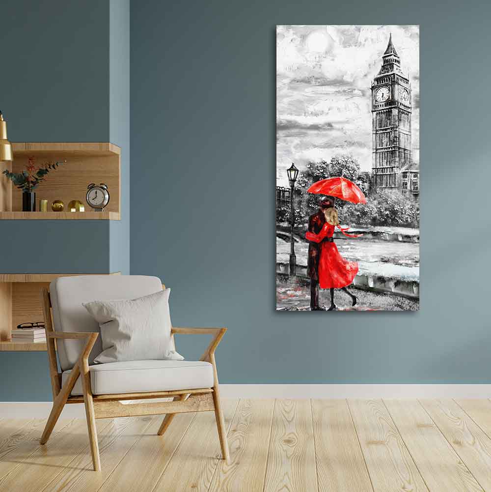 Couple in London Canvas Wall Painting