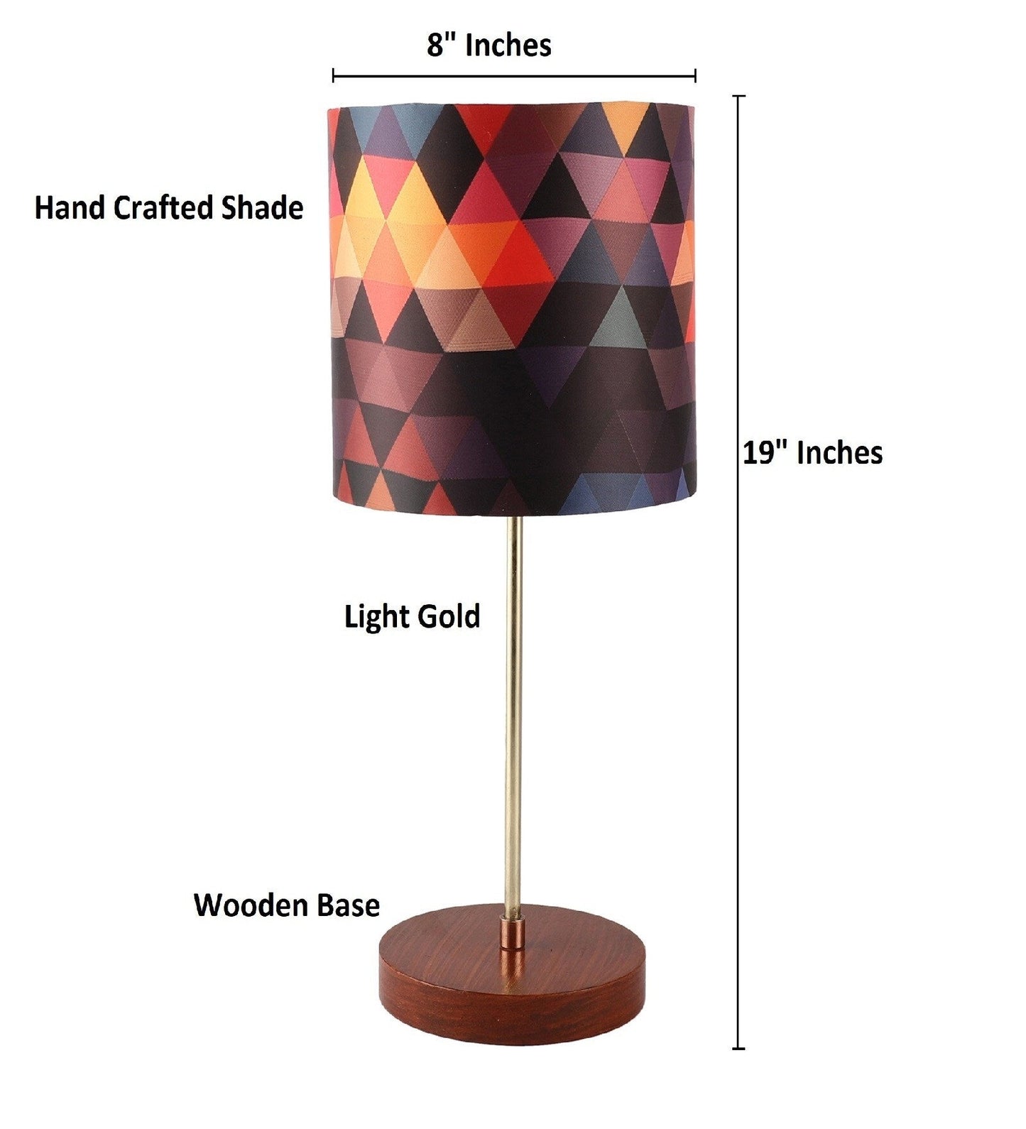 Elegant Designer Printed Cylindrical Shaped Table Lamp