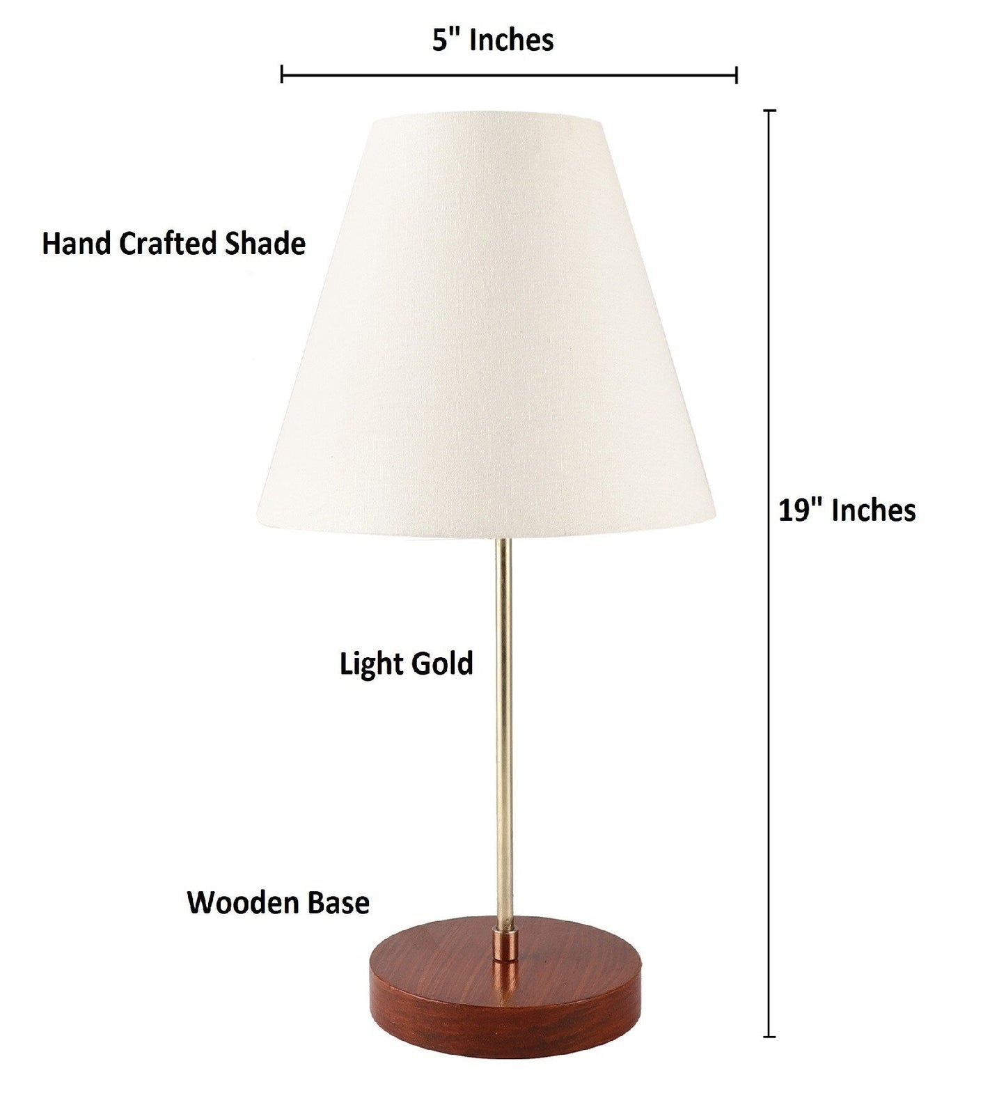 Elegant Night Lamp with Wooden Base Table Lamp White Shade