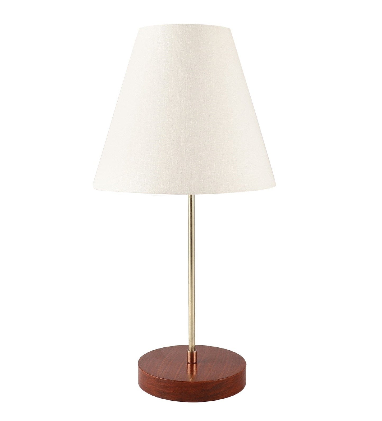 Elegant Night Lamp with Wooden Base Table Lamp White Shade