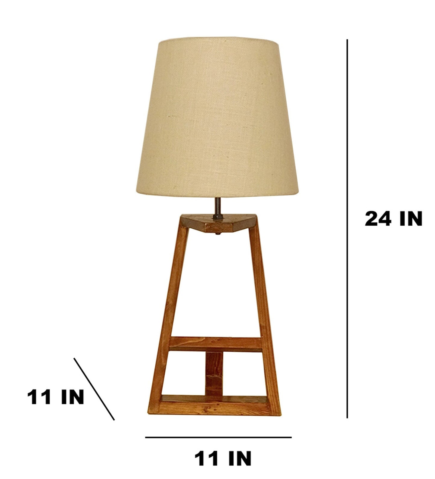 Elegant Table Lamp with Brown Base and Premium White Fabric Lampshade