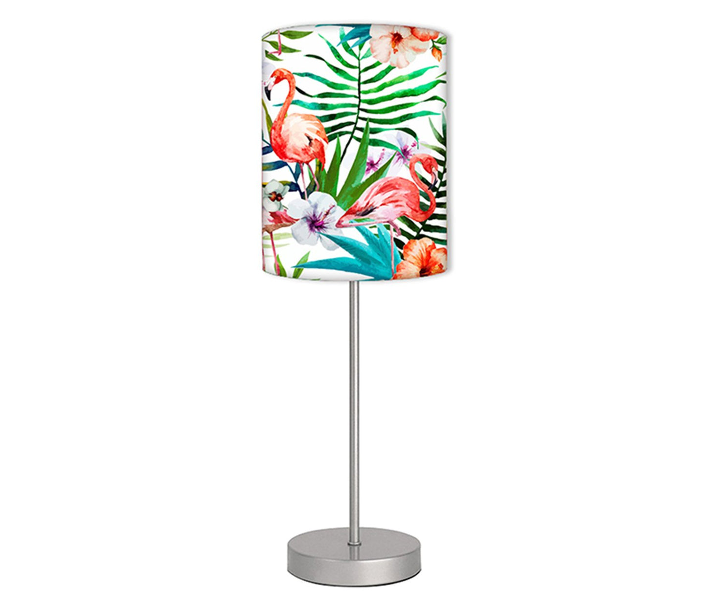 Flamingo Printed Modern Stainless Steel Metal Finish Table Lamp