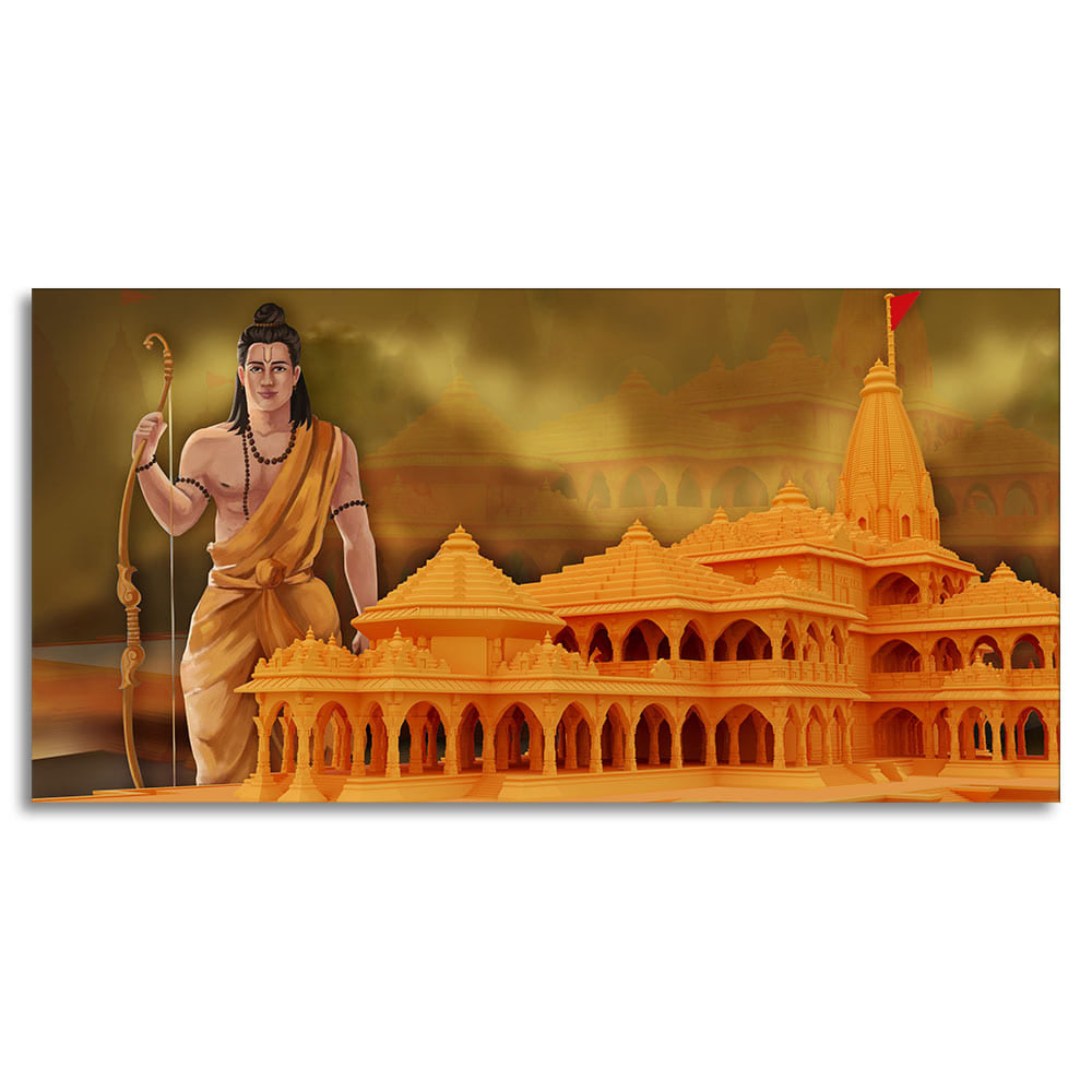 Ayodhya Shree Ram Mandir Premium Canvas Wall Painting