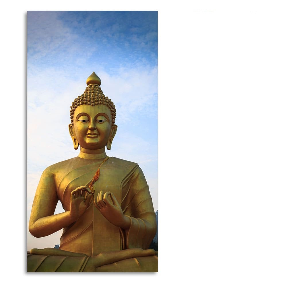 Lord Golden Buddha Meditating Premium Canvas Wall Painting