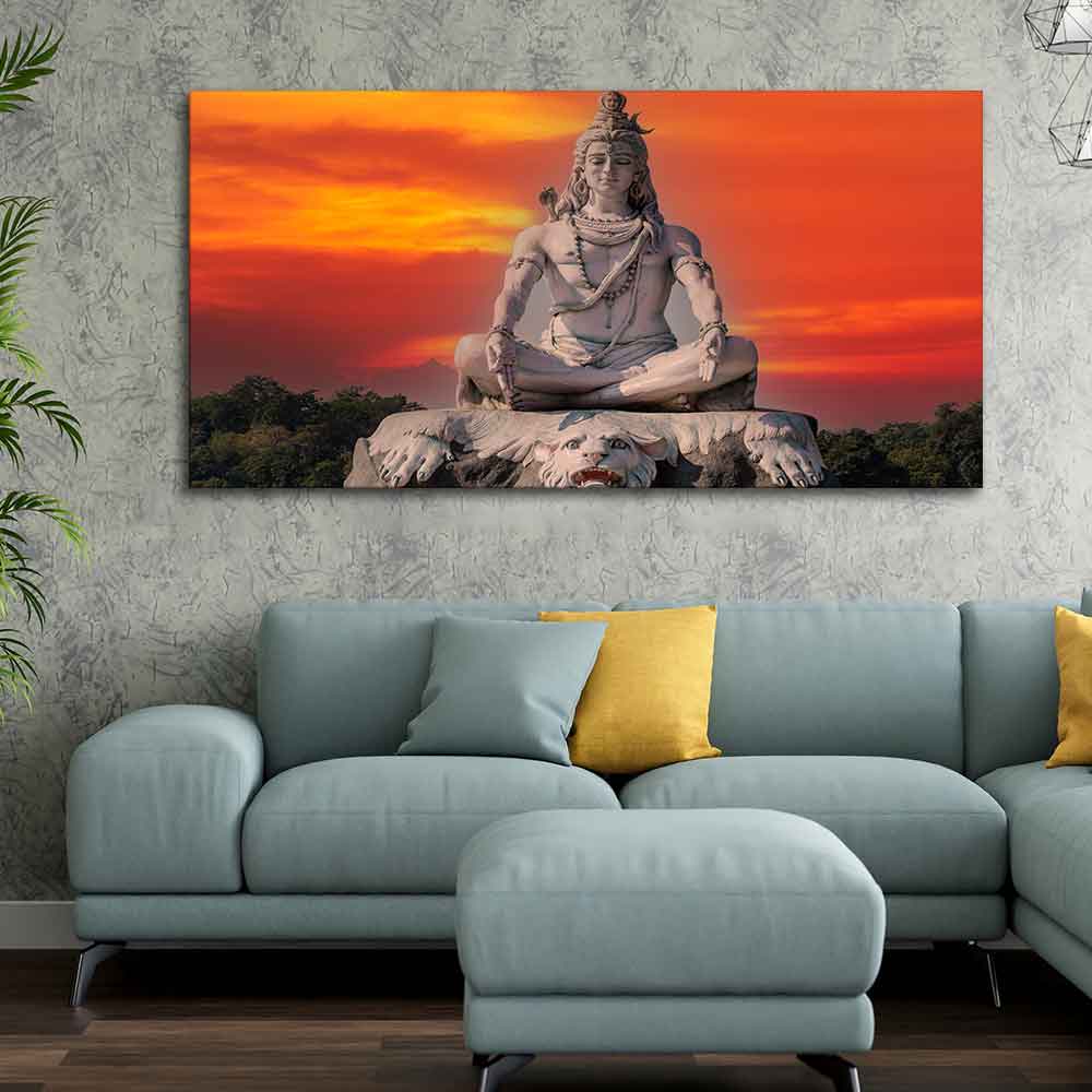 Lord Shiva Meditating Wall Painting