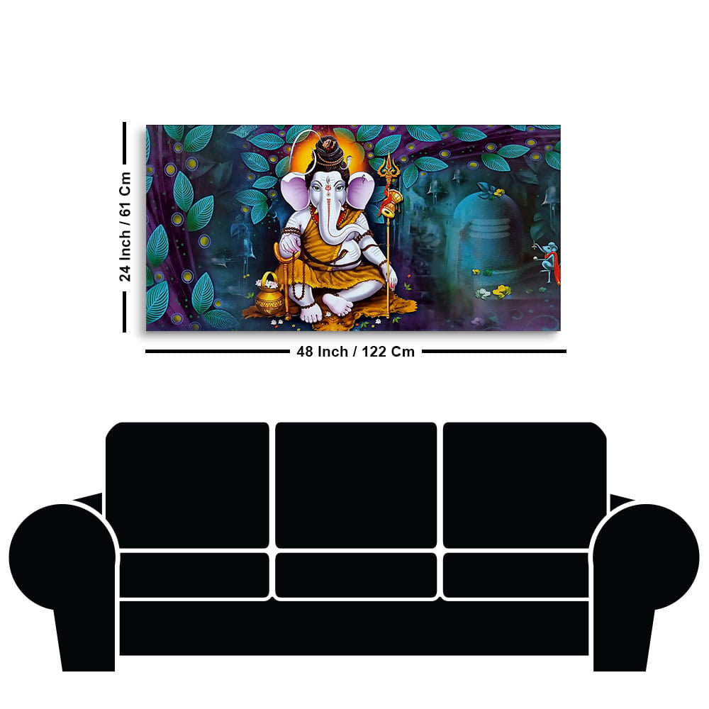 Lord Spiritual Ganesha Canvas Wall Painting