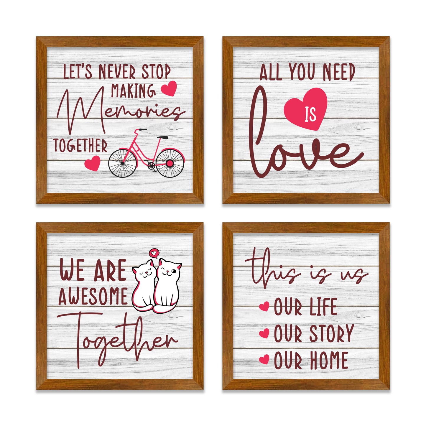 Love Quote Wall Frame Set of Four