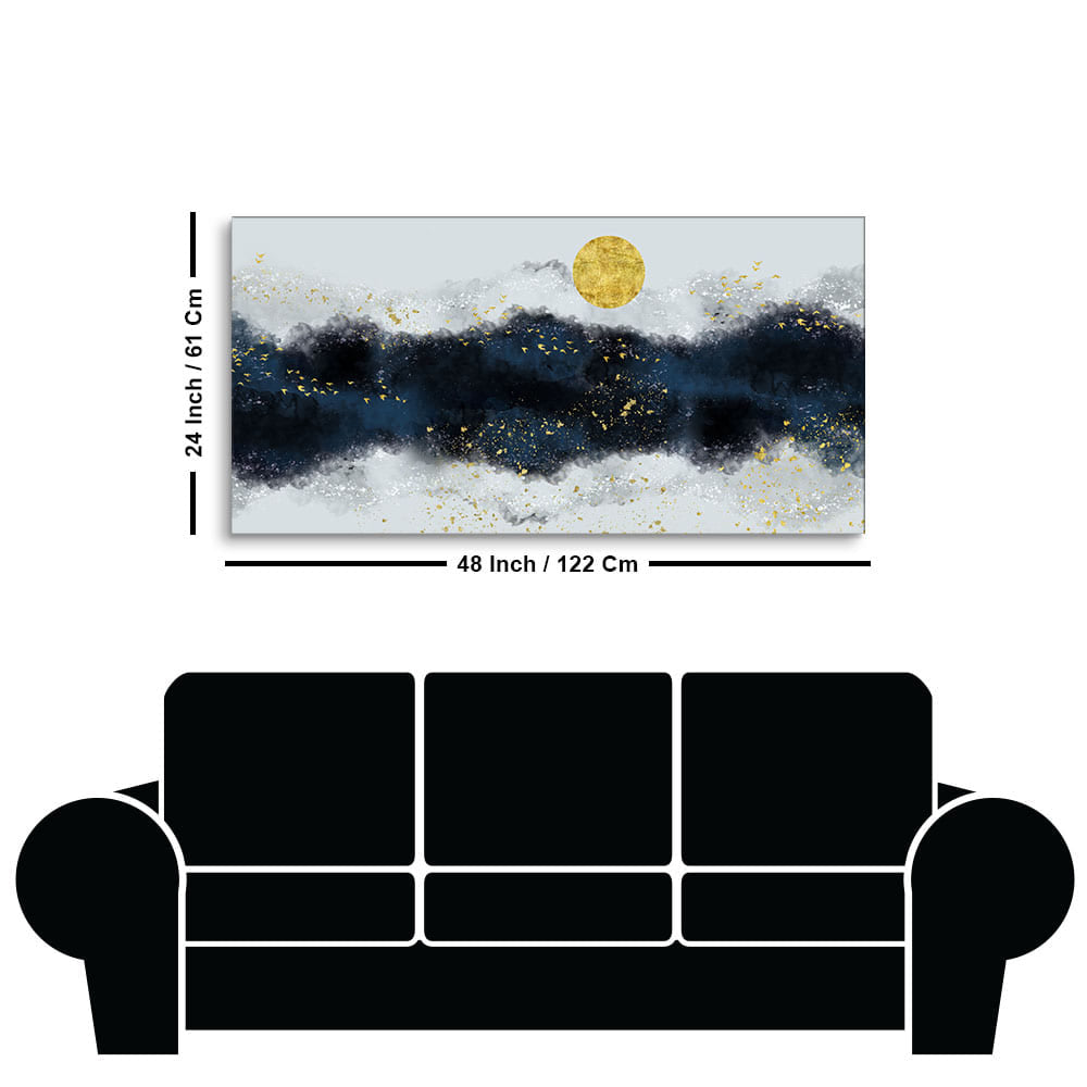 The Golden Moon Modern Abstract Art Canvas Wall Painting